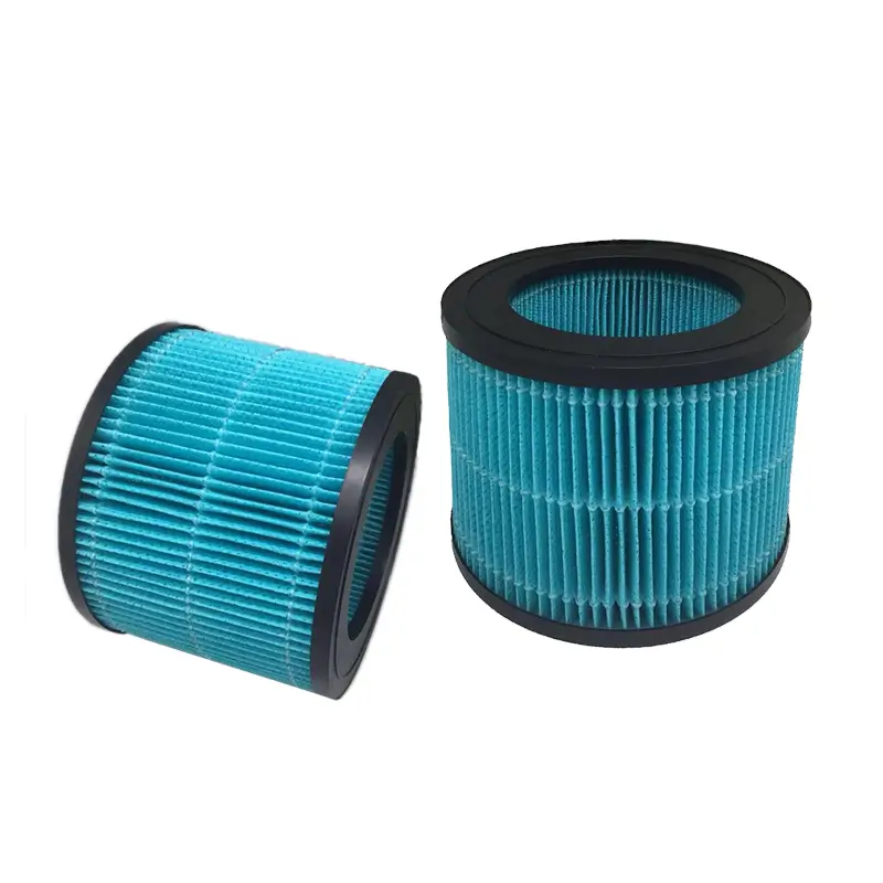 Collection of cylindrical water-absorbent filters for humidification.