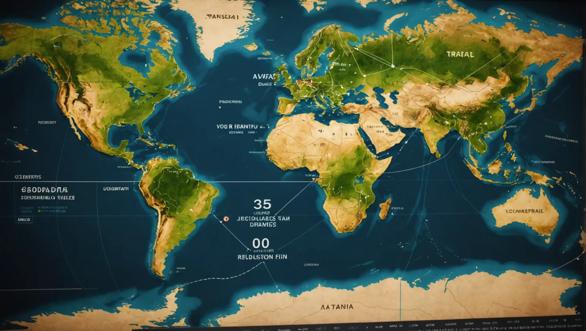 A global map highlighting countries with varying tariff rates and production facilities