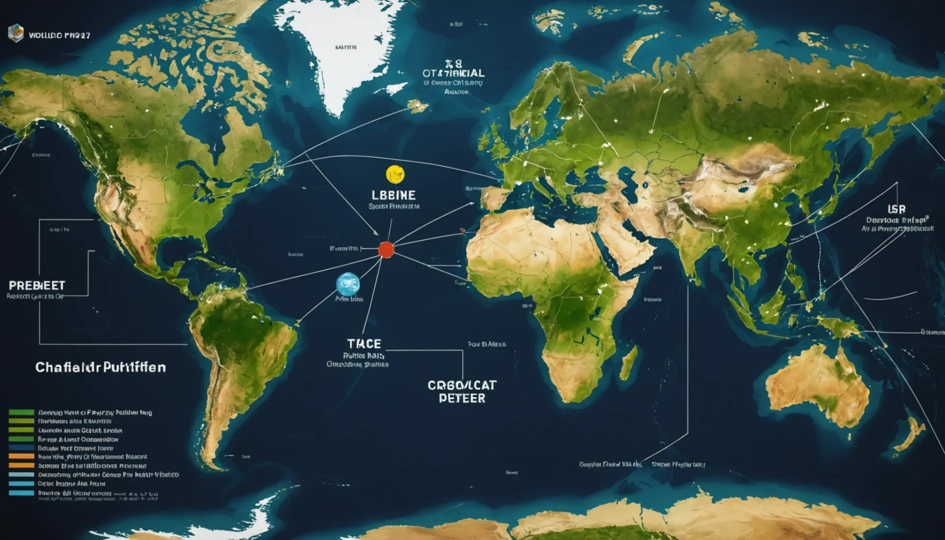 World map showing the global supply chain for air purifiers with highlighted countries and trade routes.