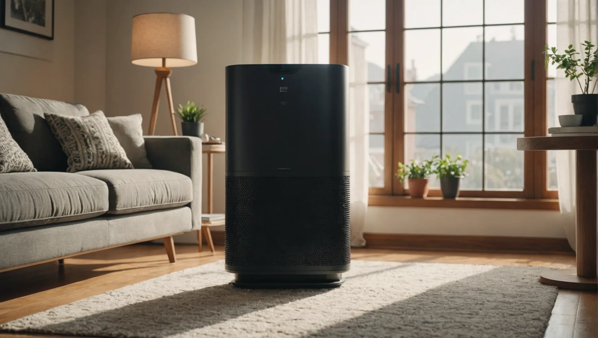 A modern air purifier in a home setting, symbolizing future demand influenced by government legislation.