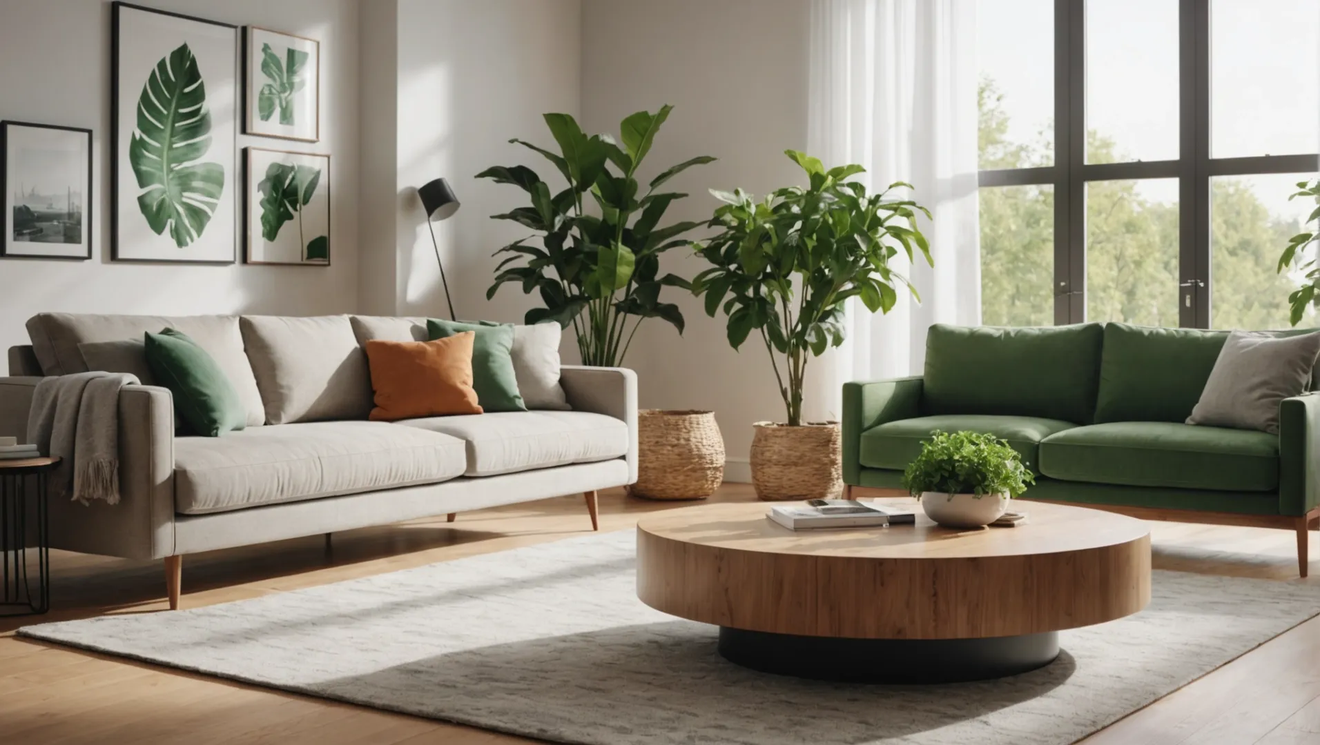 HEPA air purifier in a modern living room