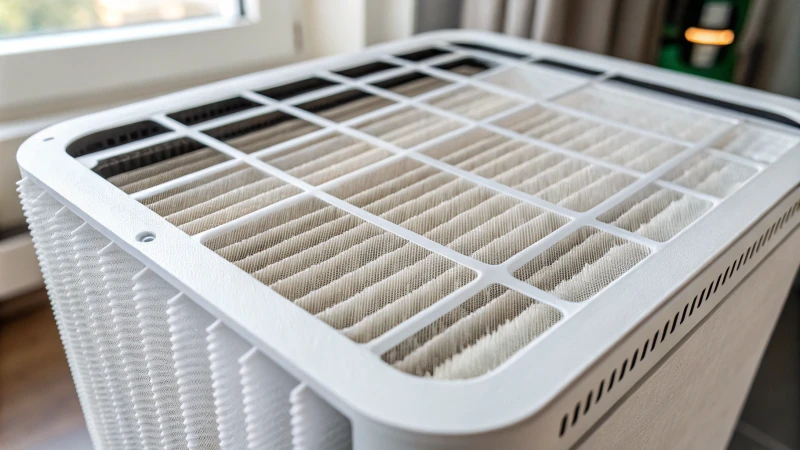 Close-up of a HEPA filter in an air purifier