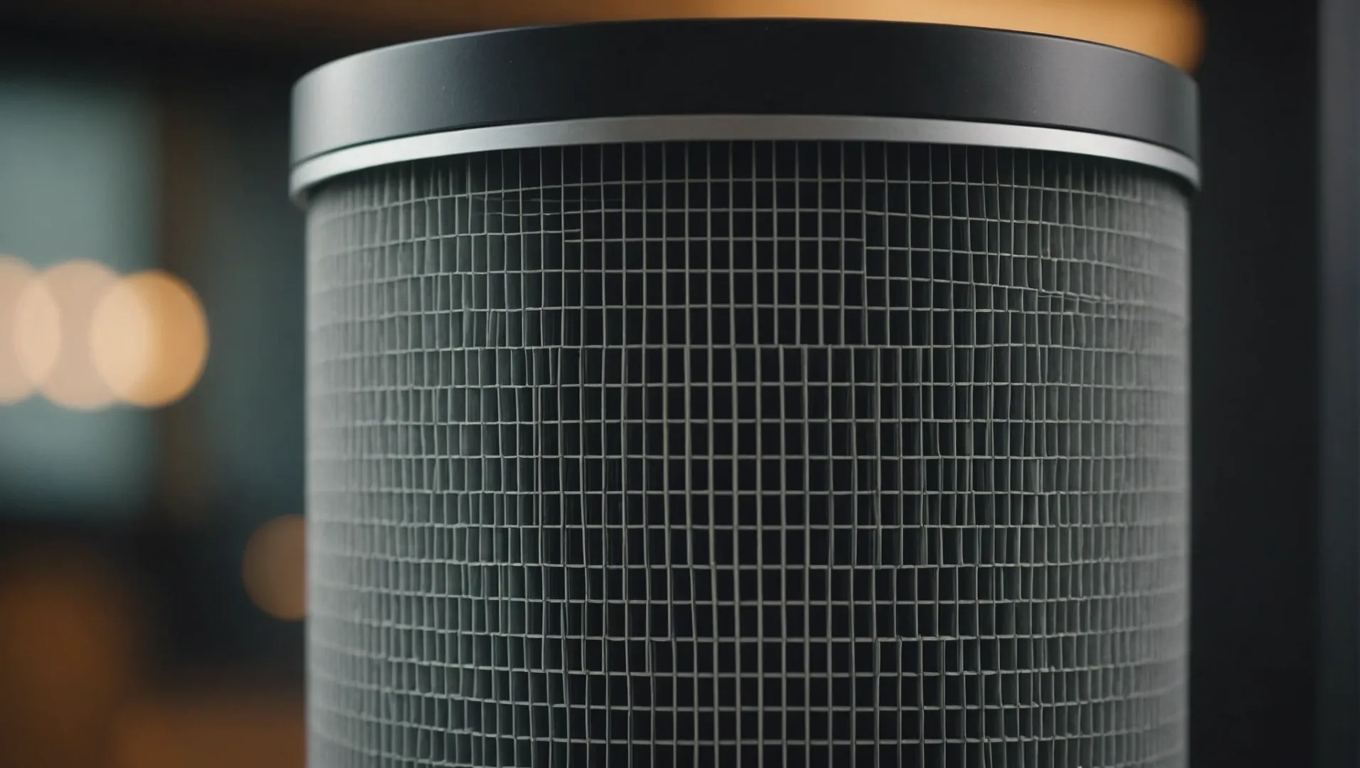 Close-up of HEPA filter inside an air purifier