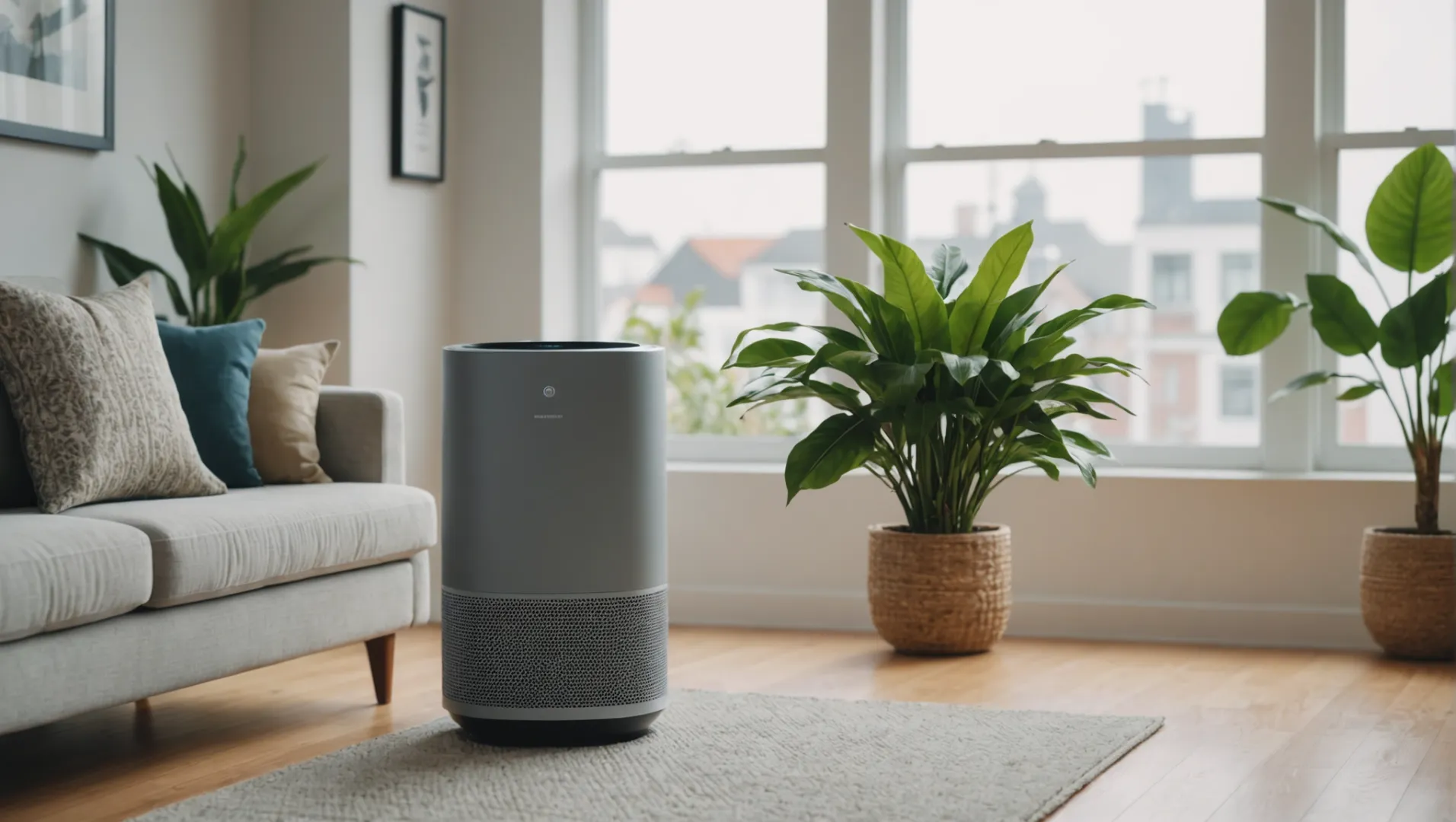 An air purifier with compliance certification labels