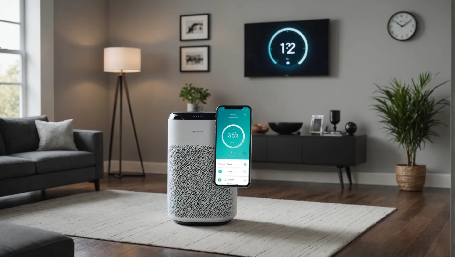 IoT-enabled air purifier with smartphone interface