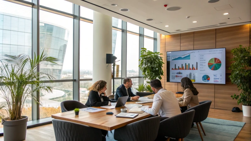 Diverse group of business executives in a conference room