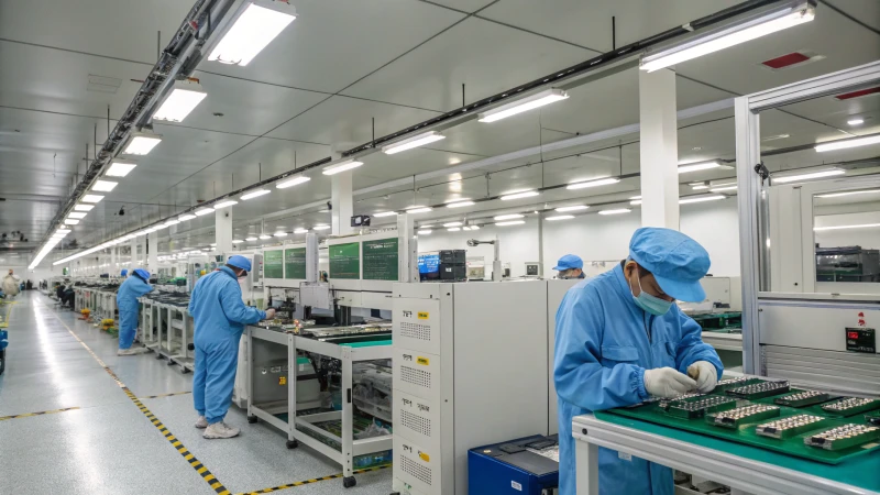 Workers assembling air purifiers in a clean, modern facility