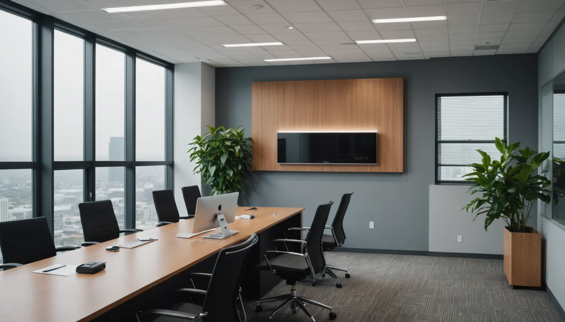 High-tech wall-mounted air purifier in a modern office