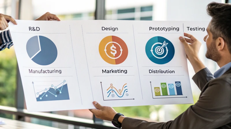 Infographic illustrating stages of product development costs