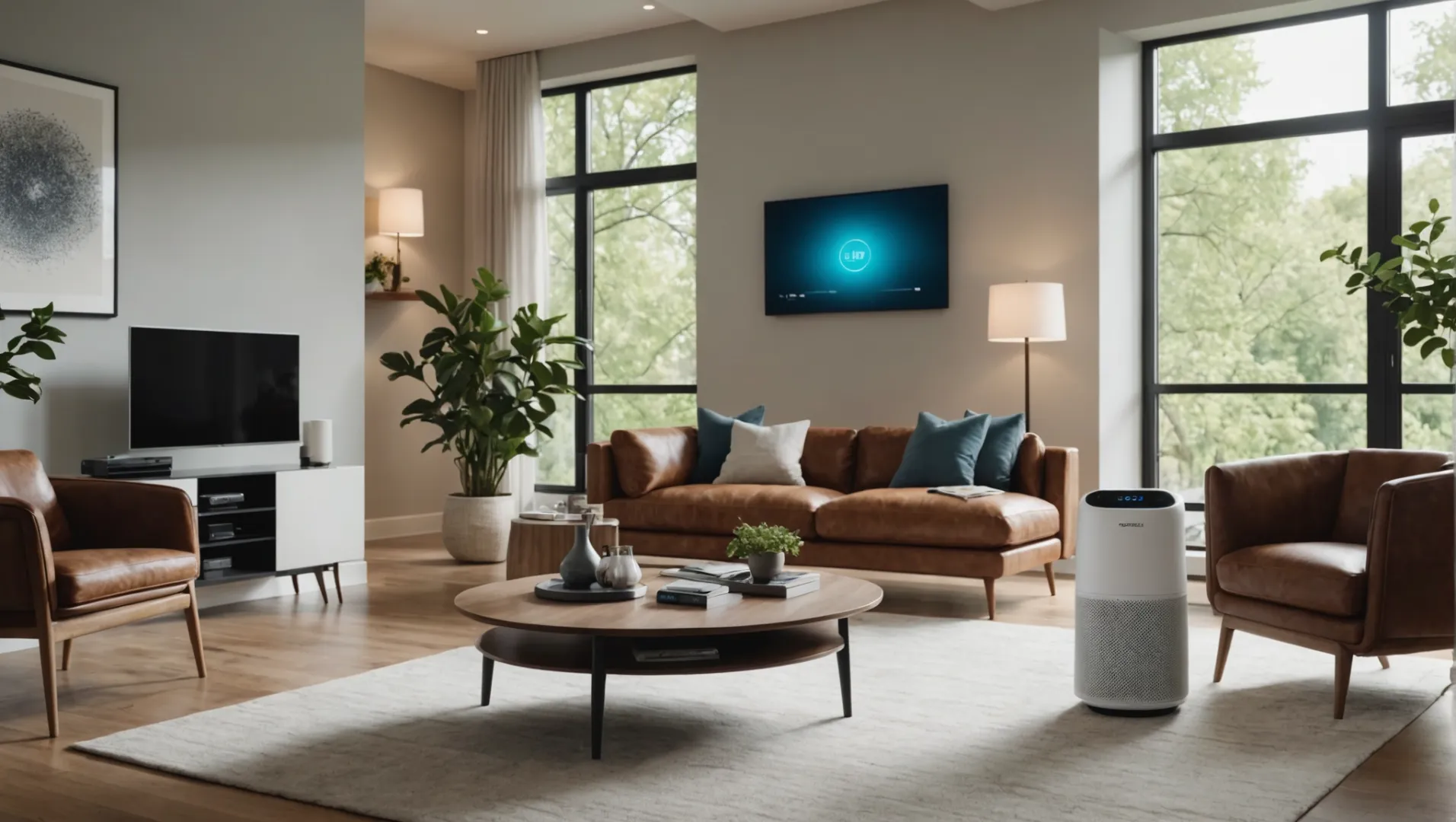 Modern air purifier integrated into a smart home system using Matter protocol