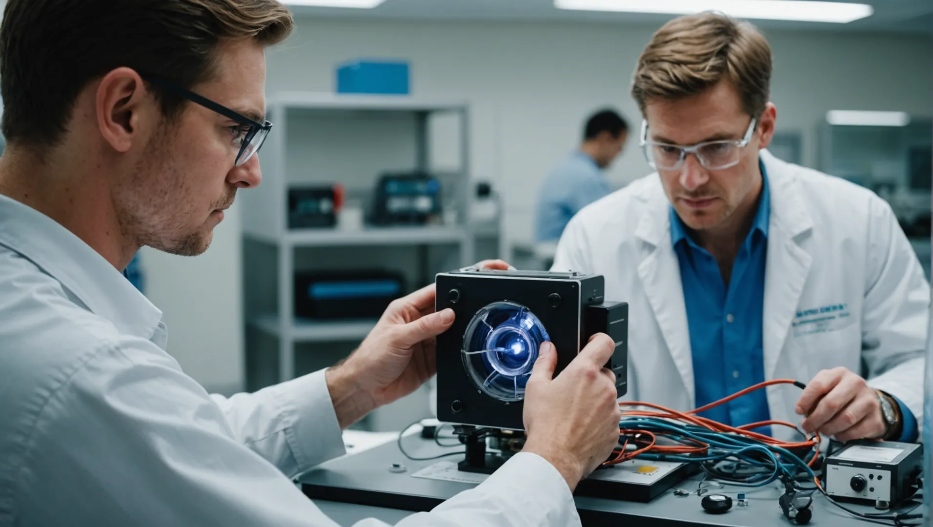 Air purifier undergoing UL safety testing in a laboratory