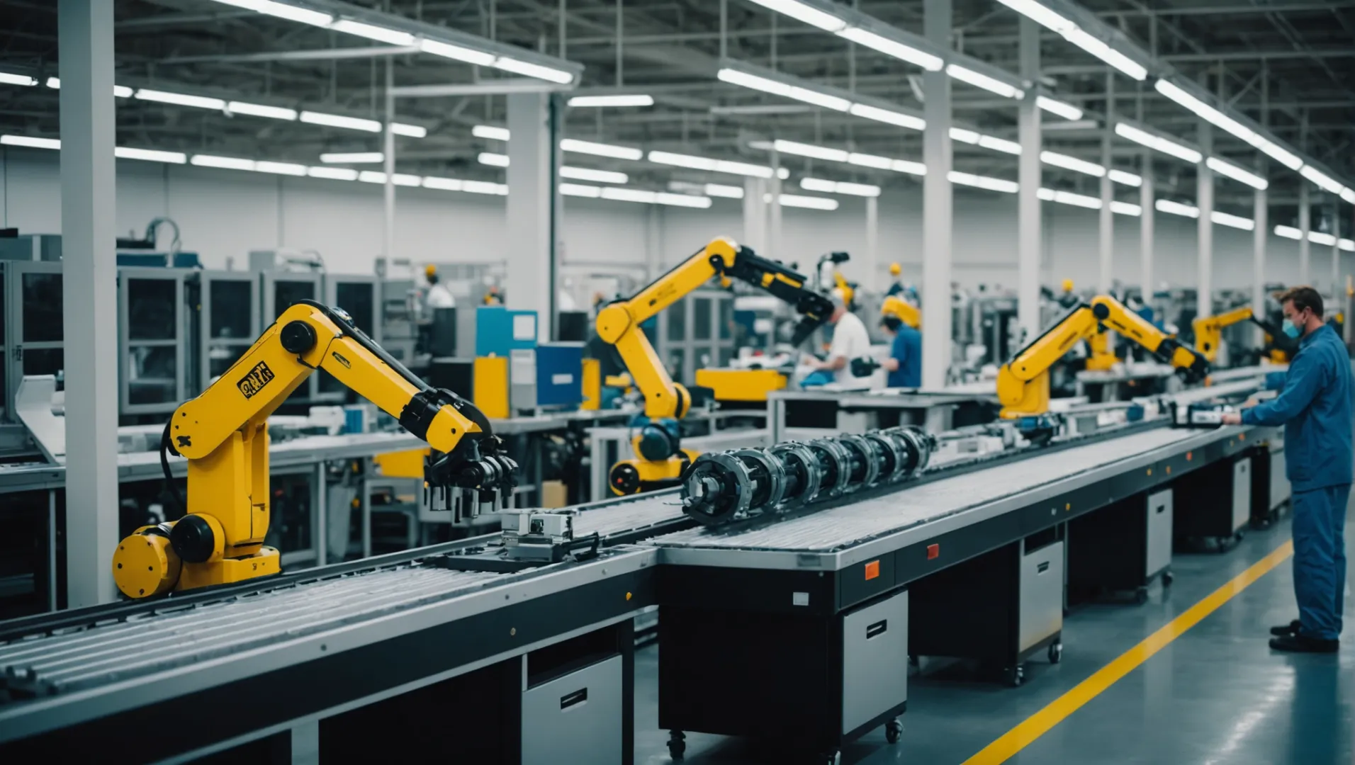 Factory floor with modern air purifier assembly line in the U.S.