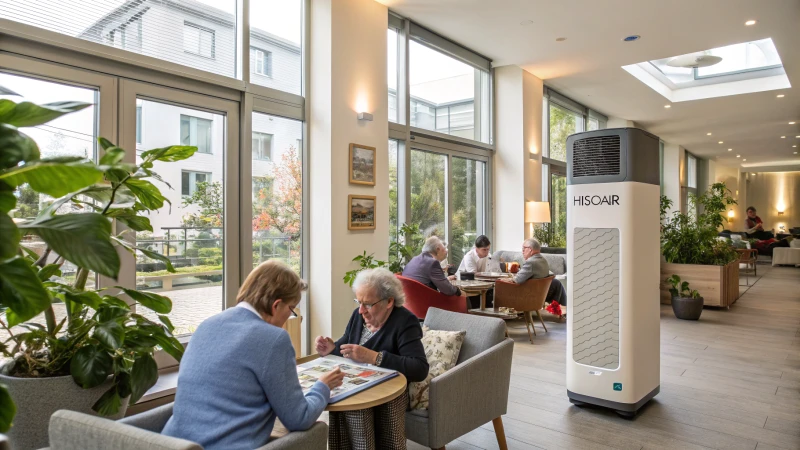 Bright and spacious modern elder care facility interior