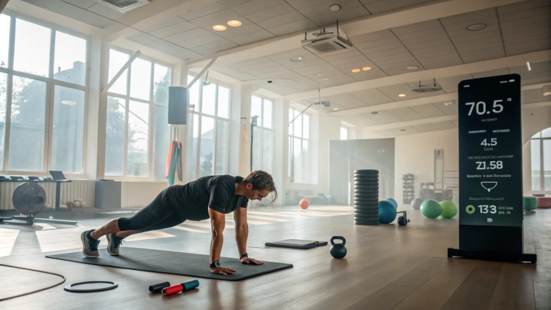 Athlete working out in a modern gym