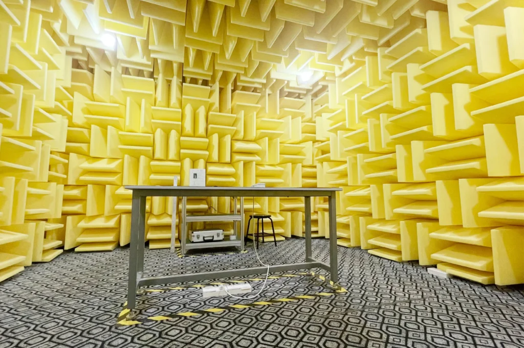 sala de pruebas de ruido