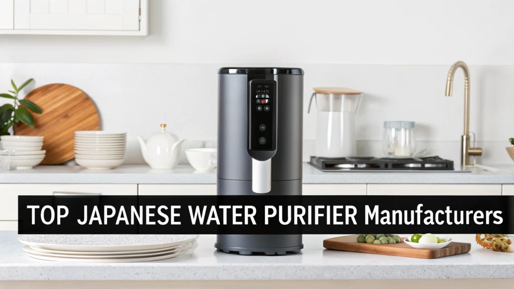 a sleek modern japanese water purifier on a kitch