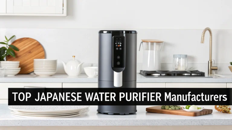 a sleek modern japanese water purifier on a kitch