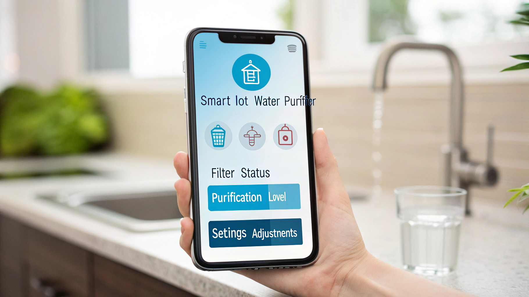 a smartphone screen showing an app controlling a w
