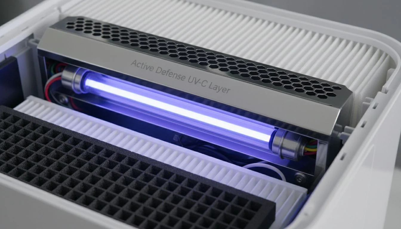 UV-C light component inside air purifier