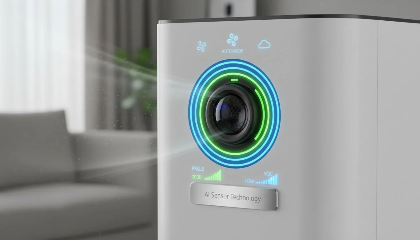 close up of sensor interface on air purifier