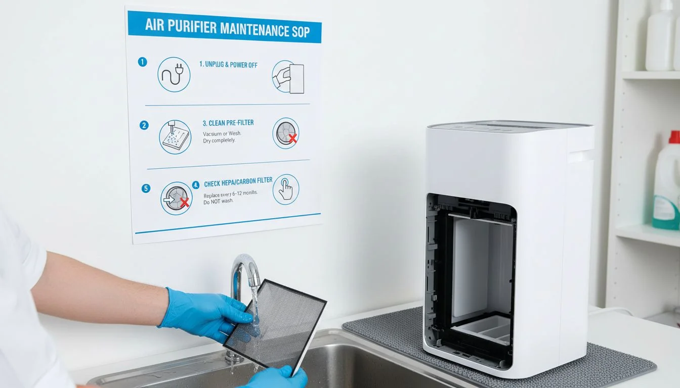 air purifier maintenance sop