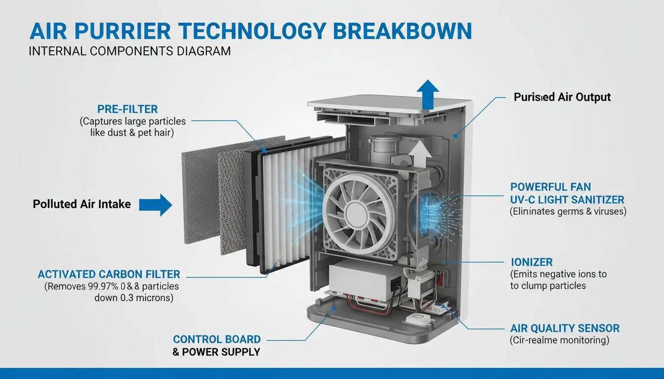 diagram of air purifier internal components