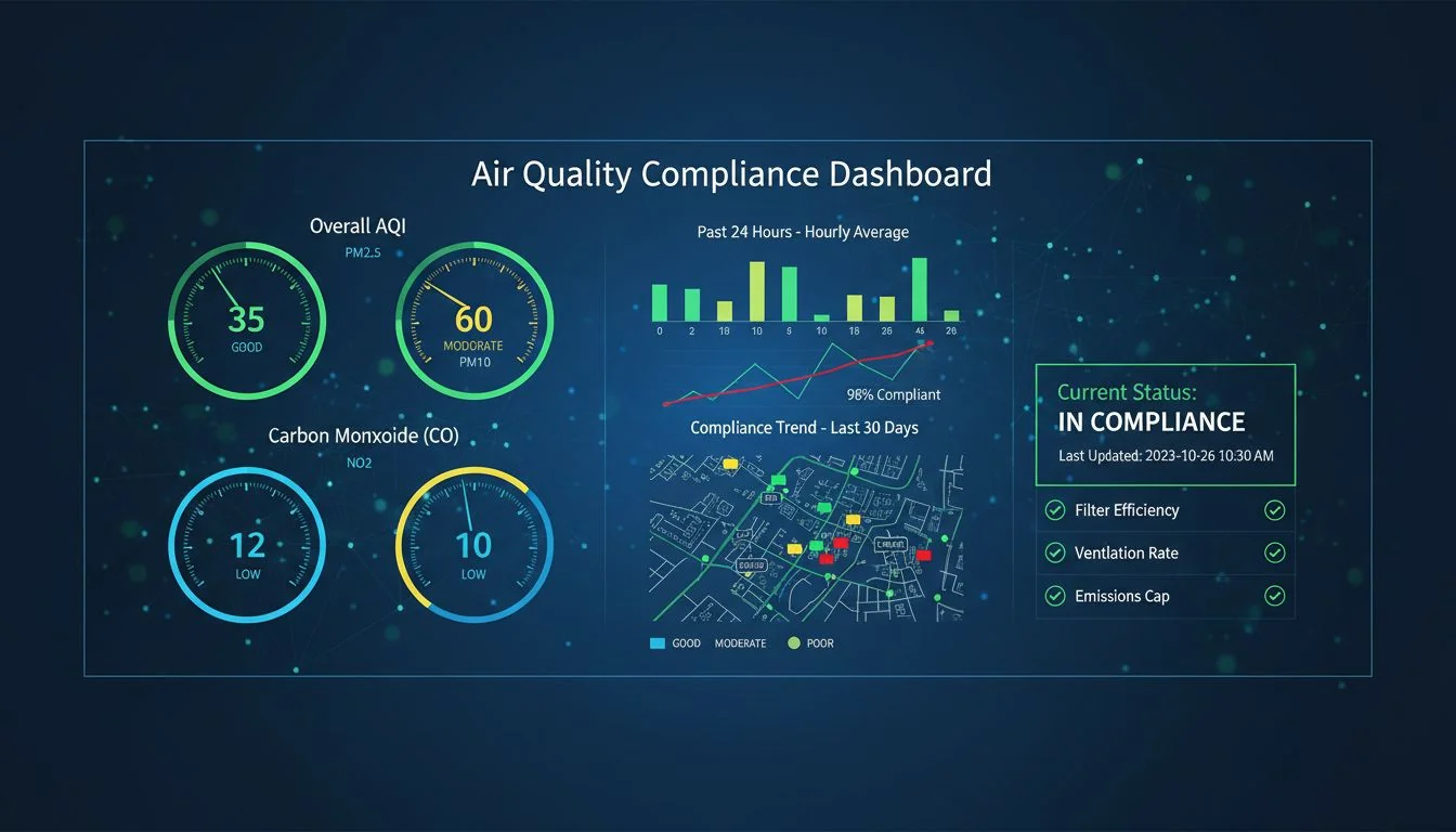 Air Quality Compliance Dashboard air quality monitor dashboard