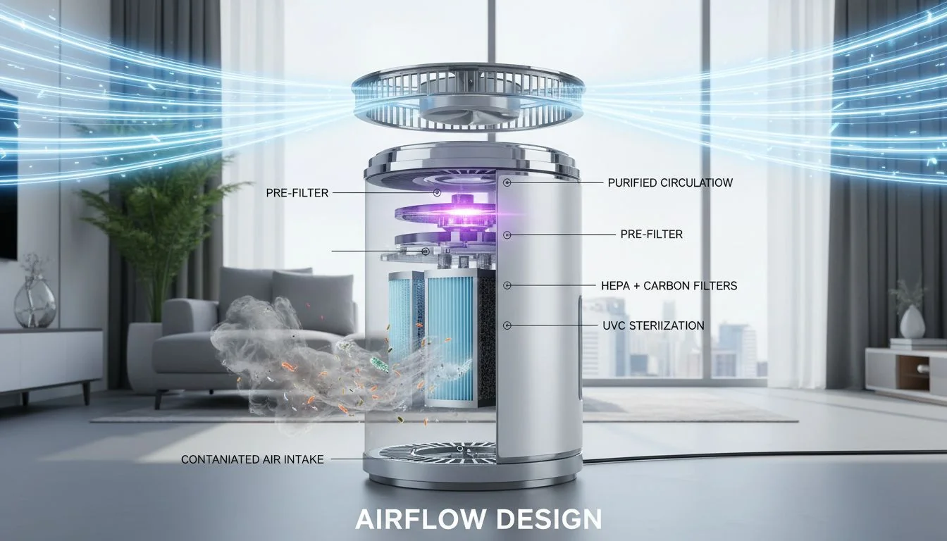 air purifier airflow design
