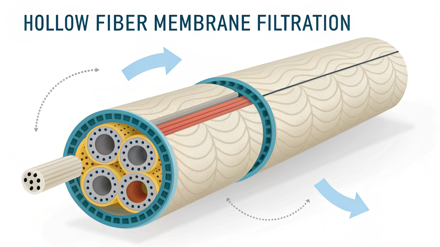 an infographic illustrating how hollow fiber membr