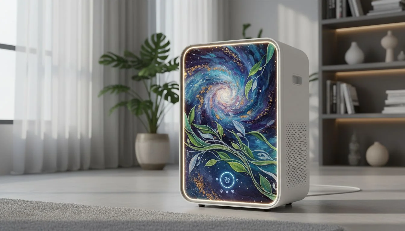 air purifier with artistic front panel
