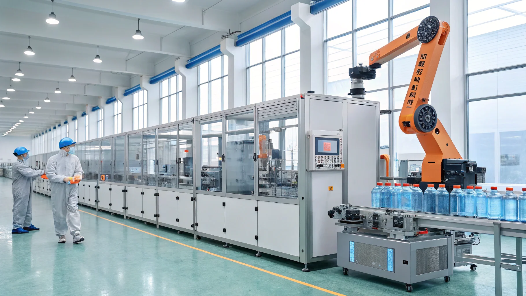 A modern, automated water purifier factory in China