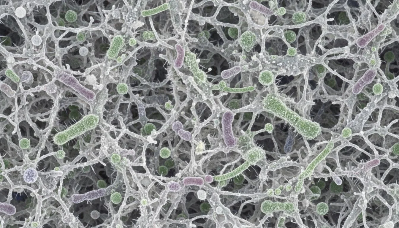 microscopic view of bacteria on hepa filter surface