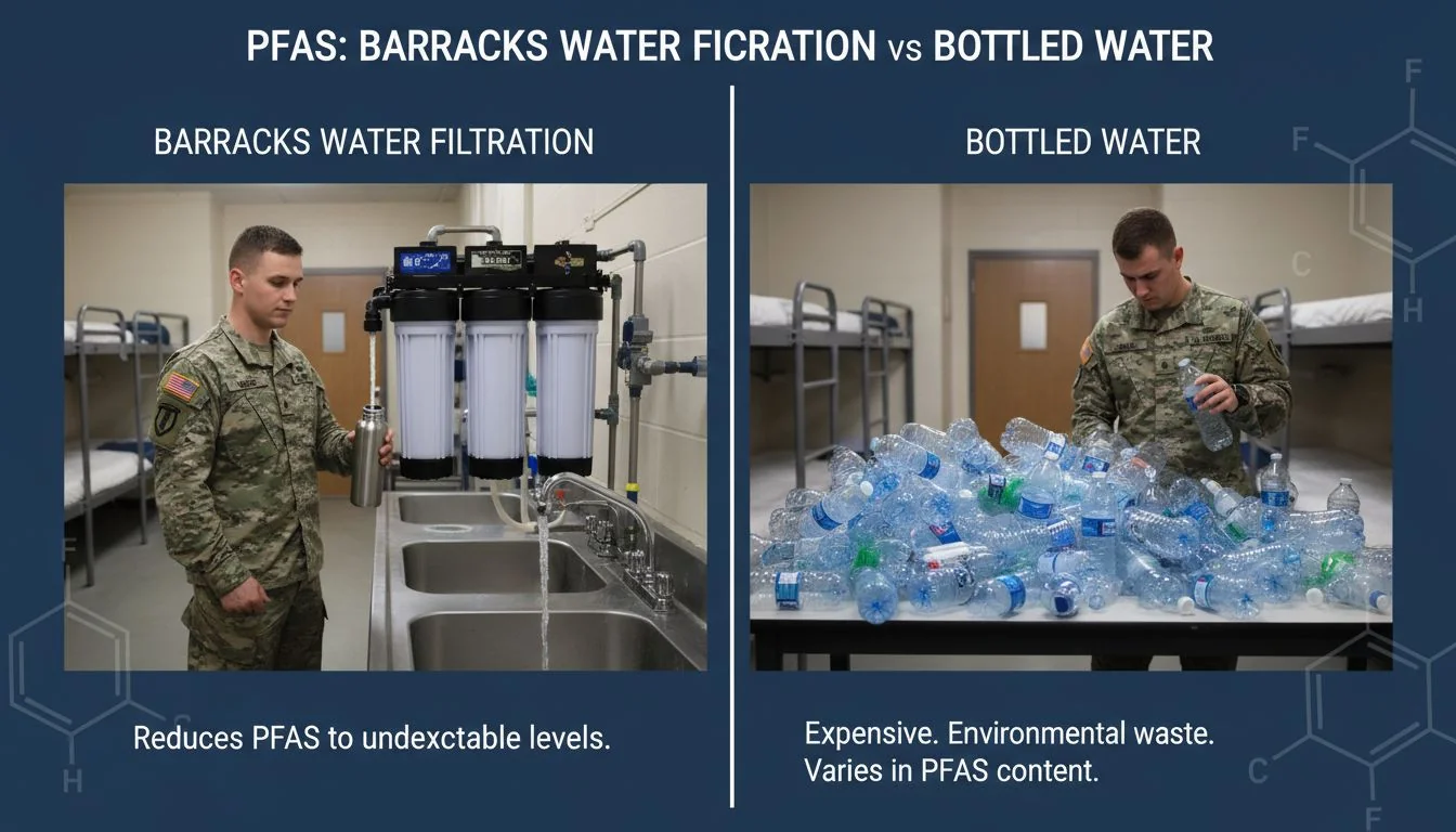 Barracks water filtration vs bottled water for PFAS