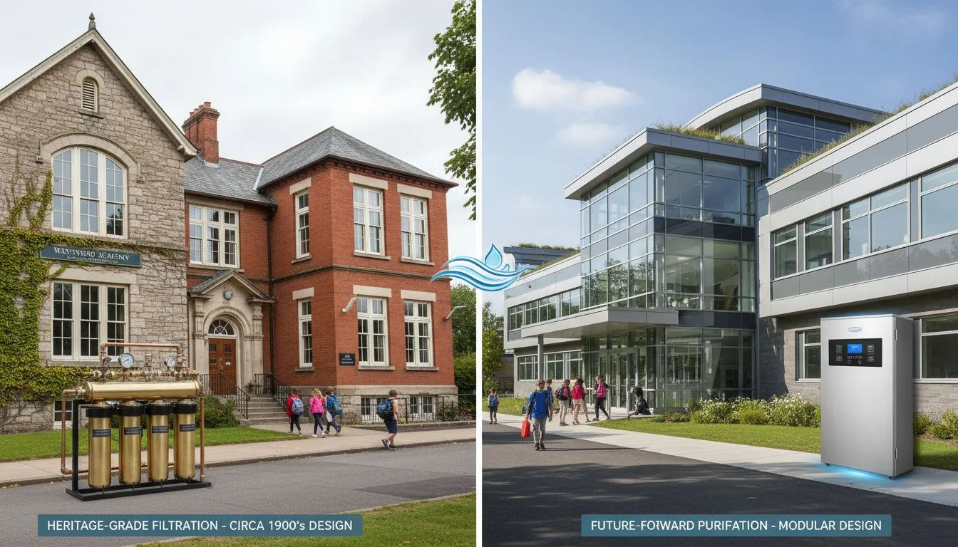Matching water filter to school building age