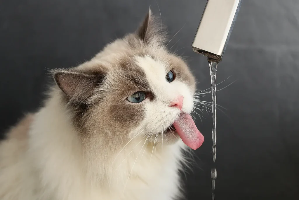 cat drink water