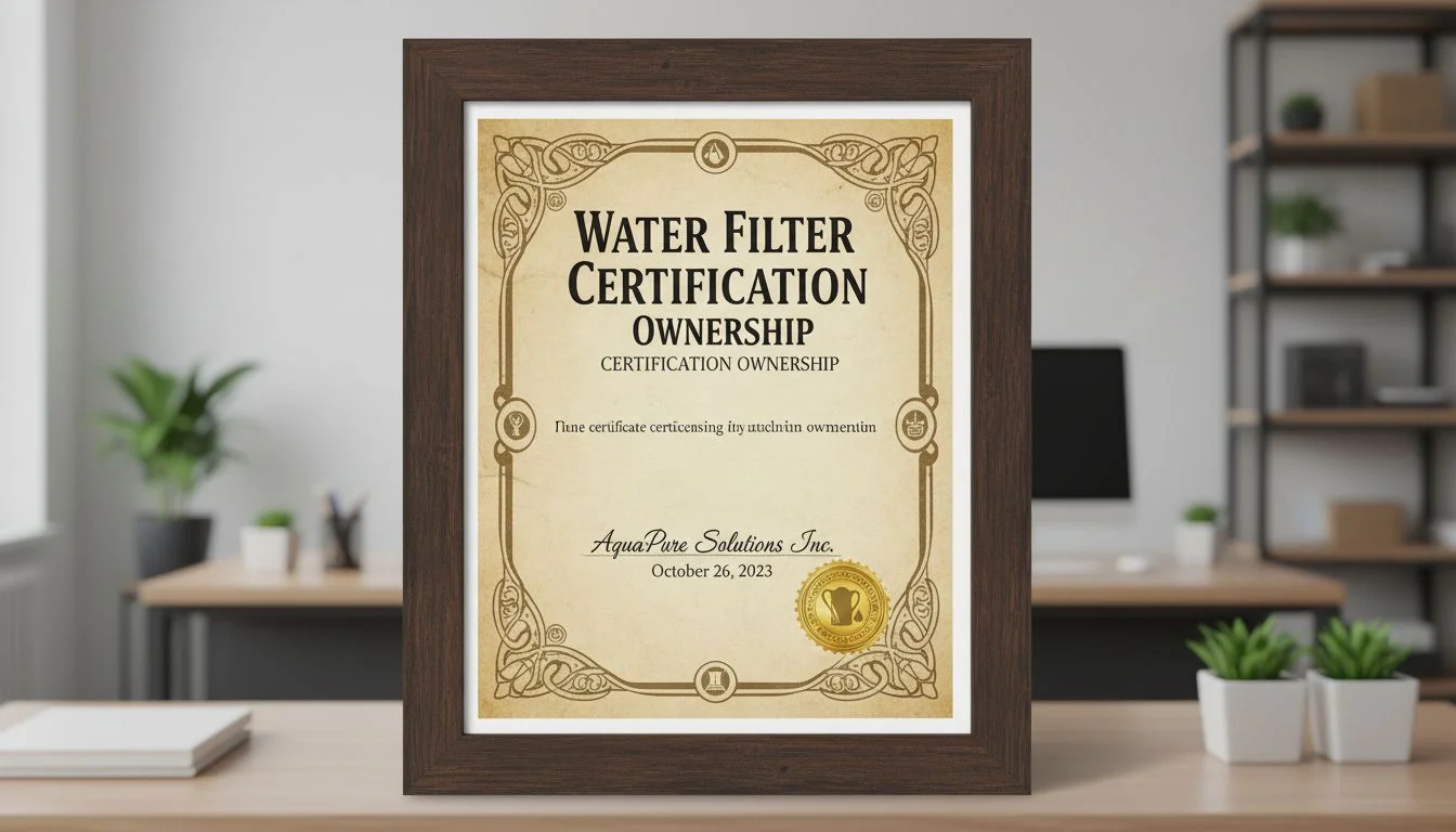 Certification Ownership Water filter certification ownership