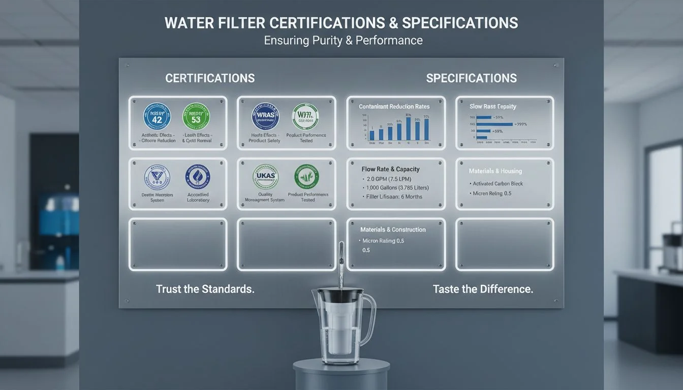 認証 Certifications and specifications for water filters