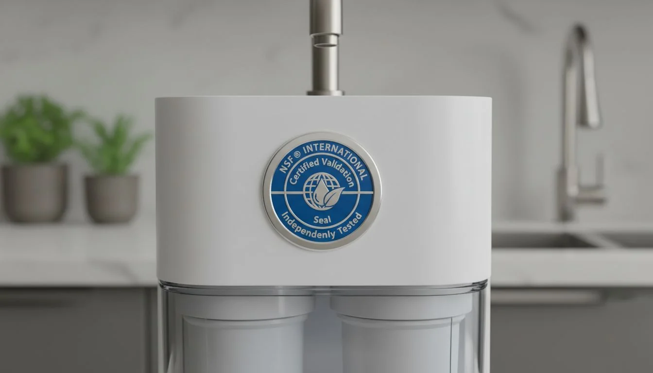 NSF certification seal on water purifier