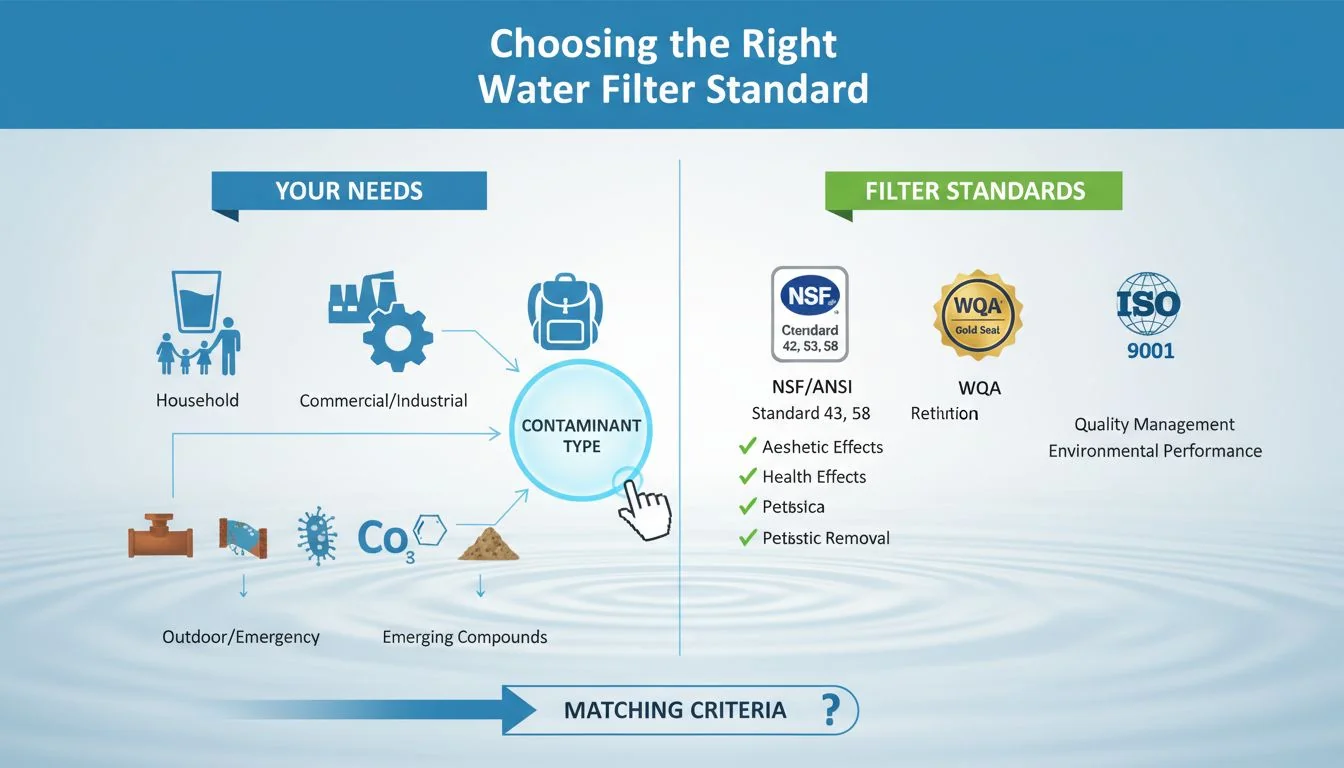 Choosing right water filter standard