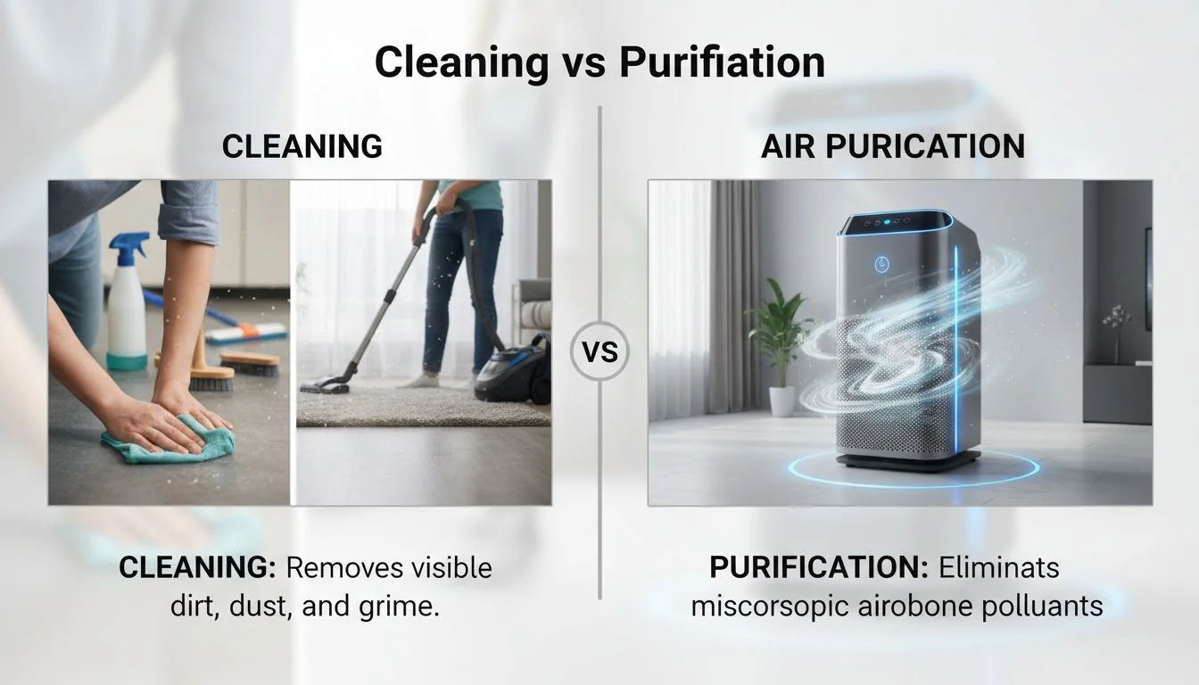 Cleaning vs Purification cleaning vs air purification