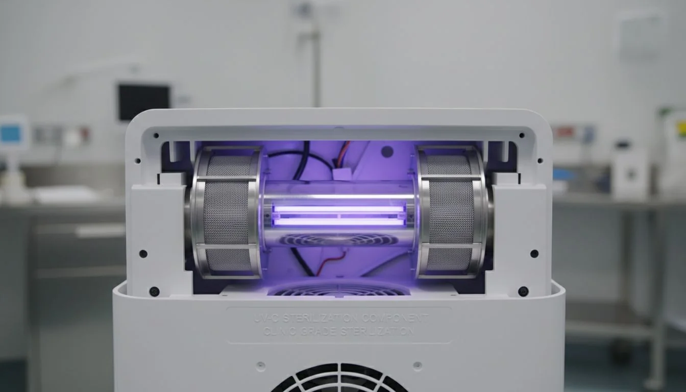 uv light sterilization component inside purifier