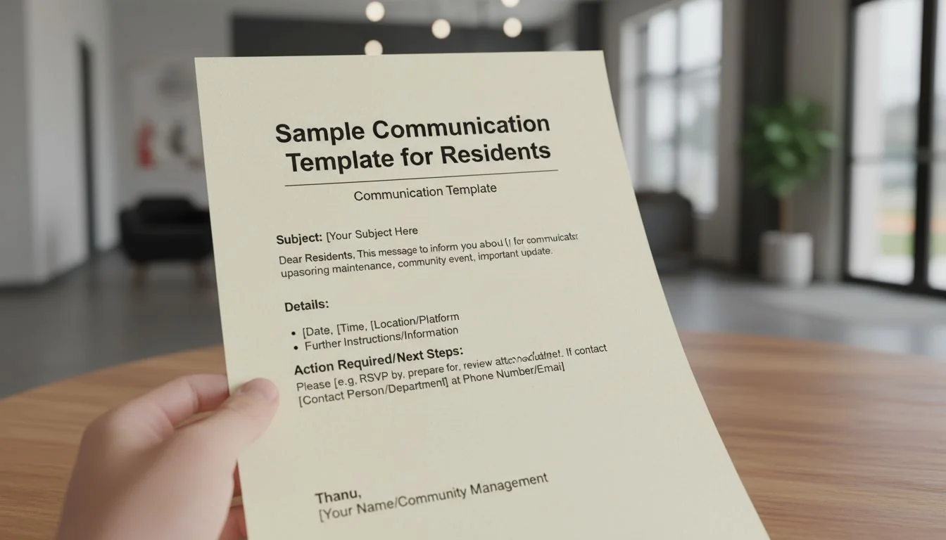 Sample communication template for residents
