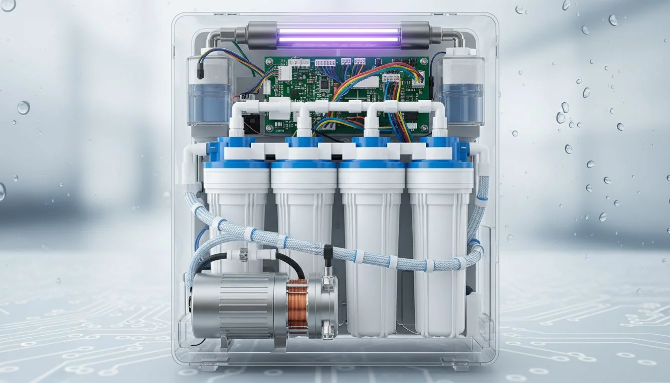 Compact Engineering Layout internal components of water purifier