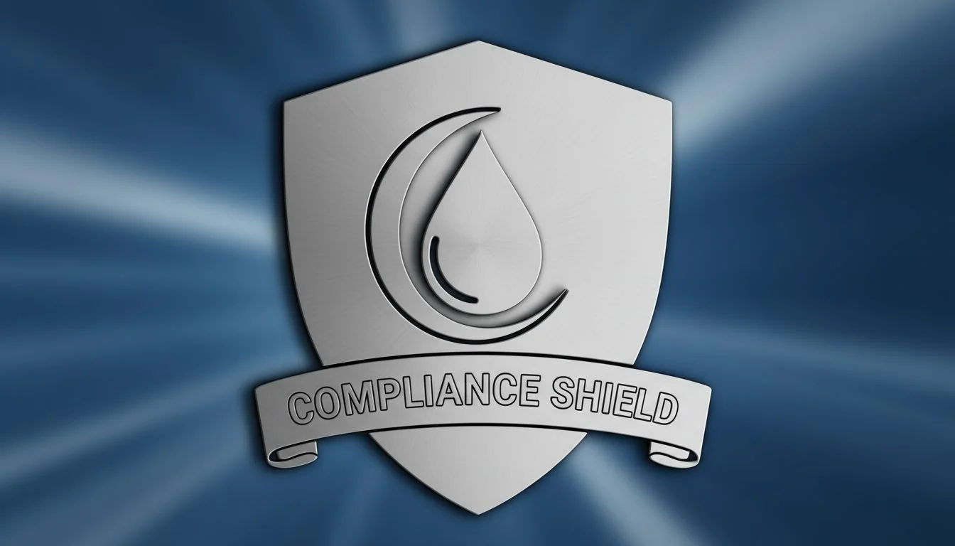 Shield icon protecting a water drop