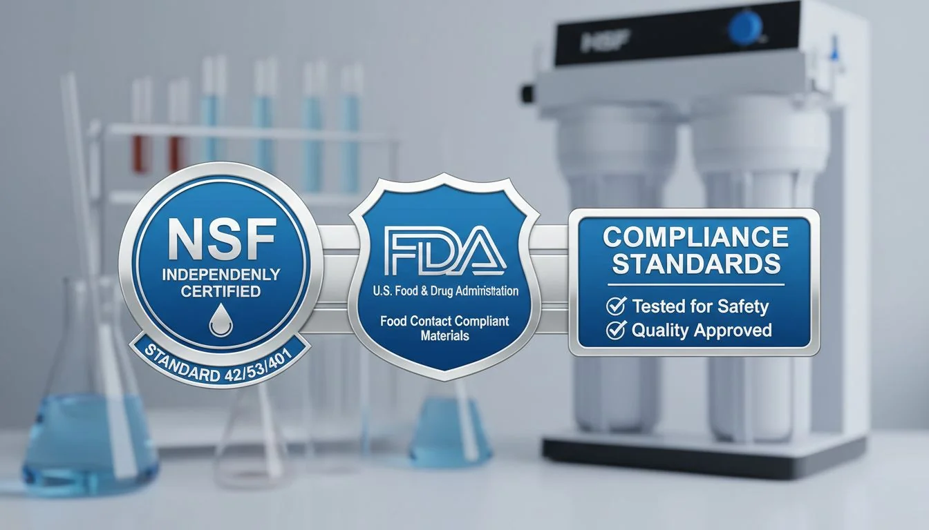 Compliance Standards NSF and FDA compliance standards for water filters