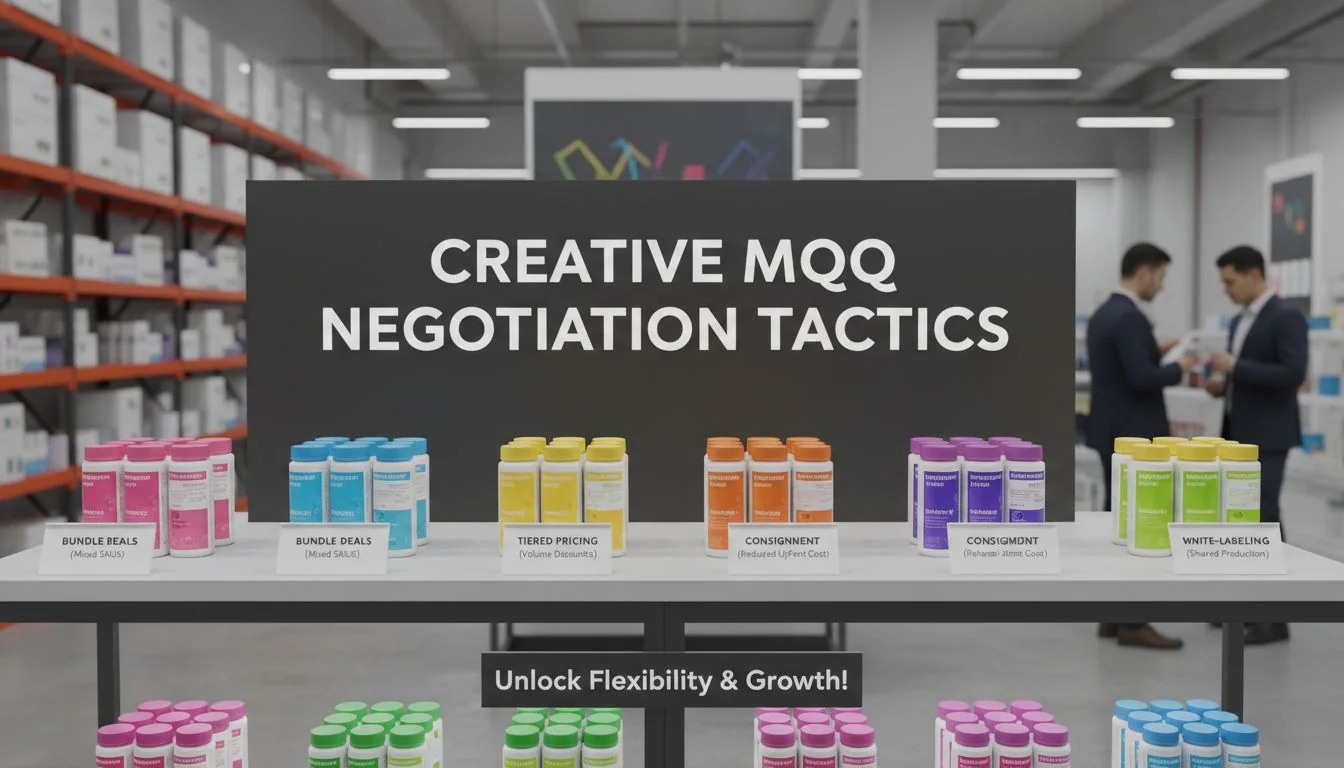 A display of different product variations or SKUs