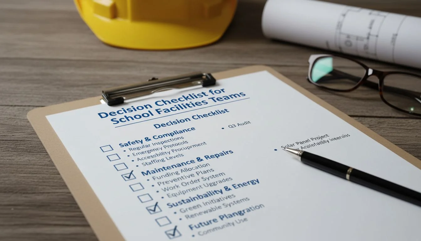 Decision checklist for school facilities teams