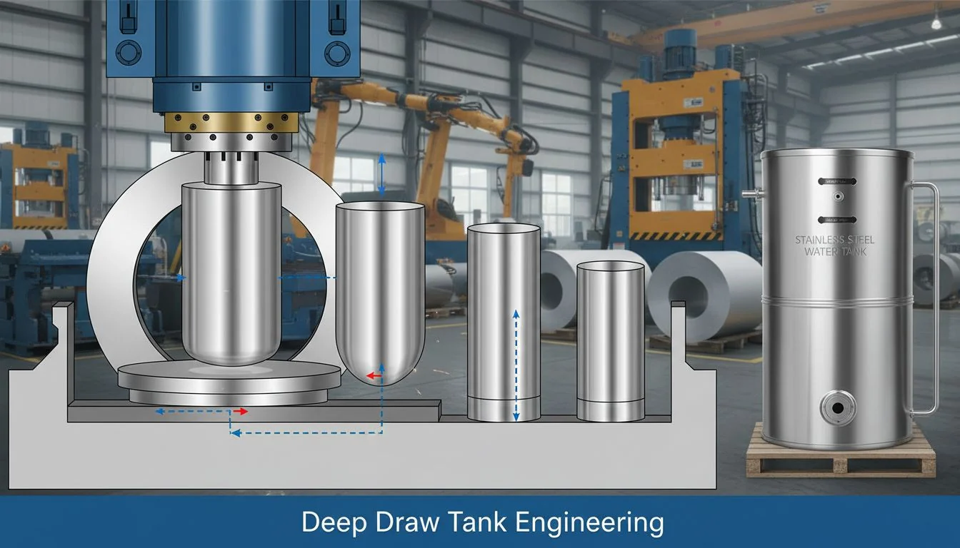 Deep Draw Tank Engineering stainless steel water tank deep draw manufacturing process