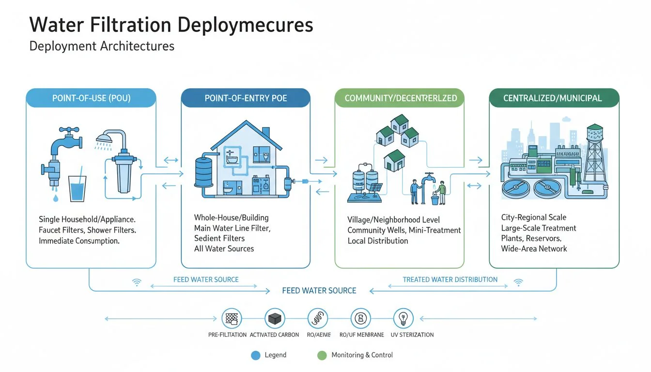 Water filtration deployment architectures