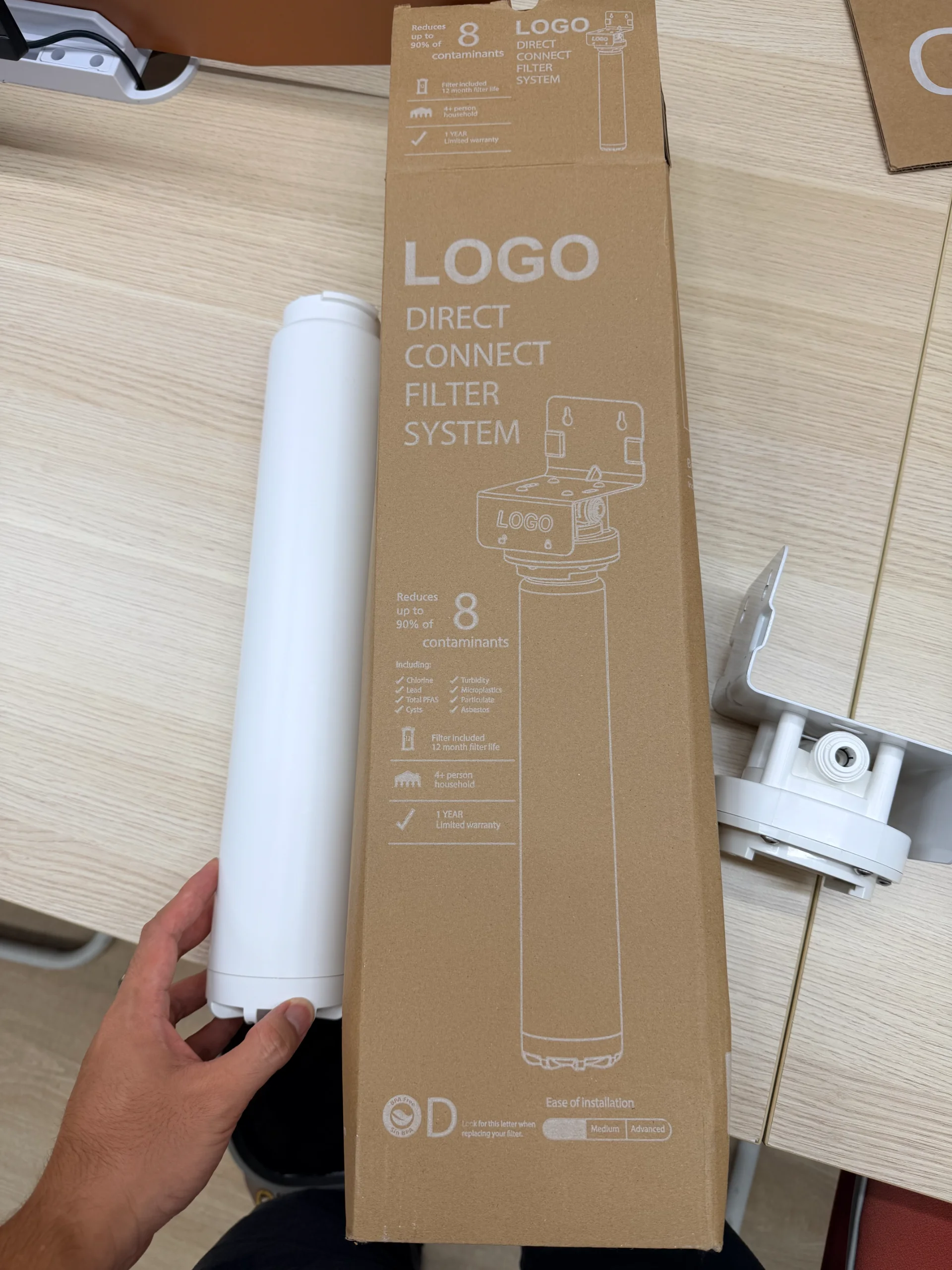 HW-S6 direct-connect water filter installation kit and packaging